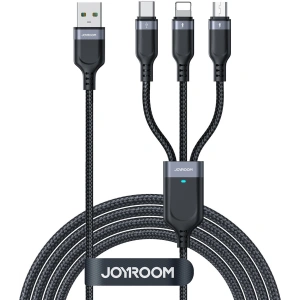 Hurtownia GSM - Kábel 3w1 Joyroom Multi-Use Series S-1T3018A18 USB-A / Lightning, USB-C, micro USB 30cm fekete - JYR787 - {ean13} - Hurt