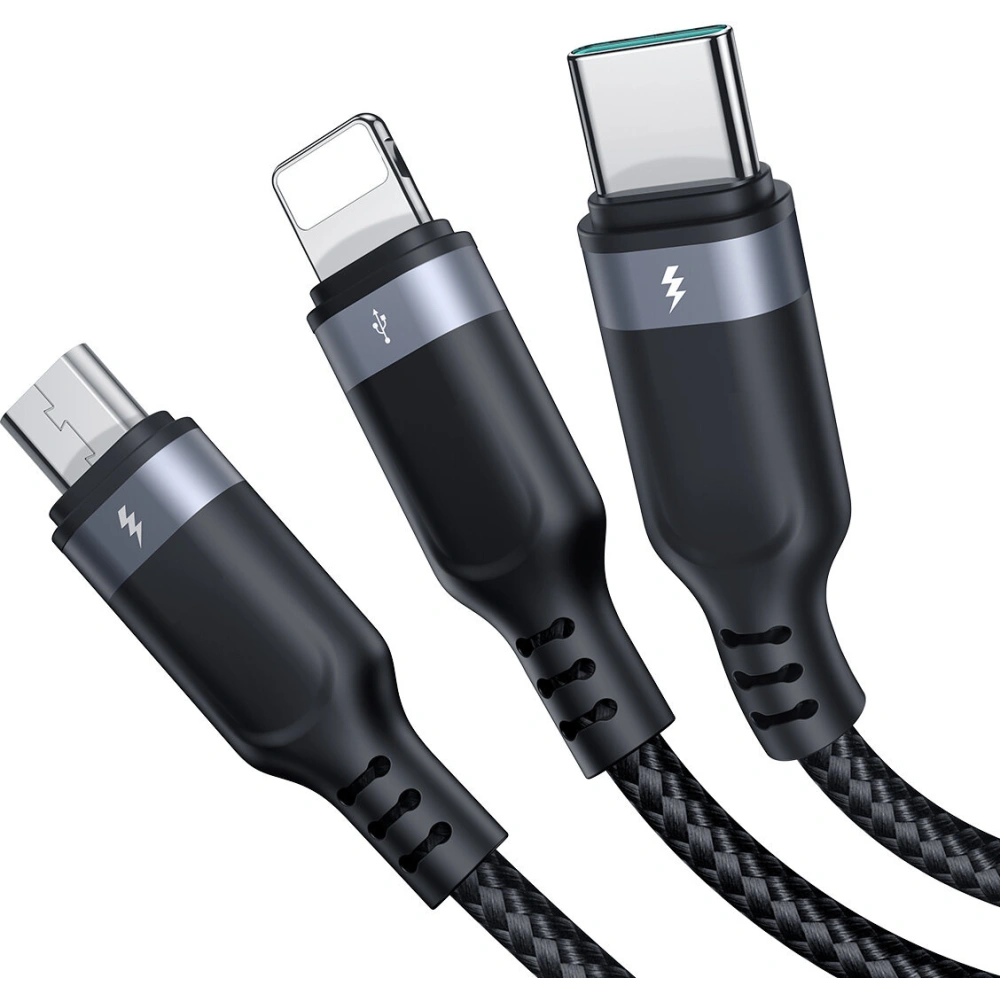Hurtownia GSM - Kábel 3w1 Joyroom Multi-Use Series S-1T3018A18 USB-A / Lightning, USB-C, micro USB 30cm fekete - JYR787 - {ean13} - Hurt