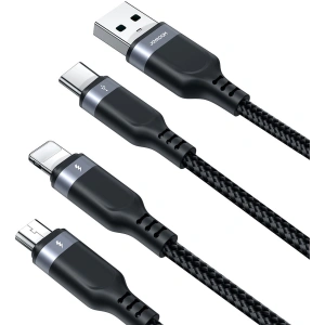 Hurtownia GSM - Kábel 3w1 Joyroom Multi-Use Series S-1T3018A18 USB-A / Lightning, USB-C, micro USB 30cm fekete - JYR787 - {ean13} - Hurt