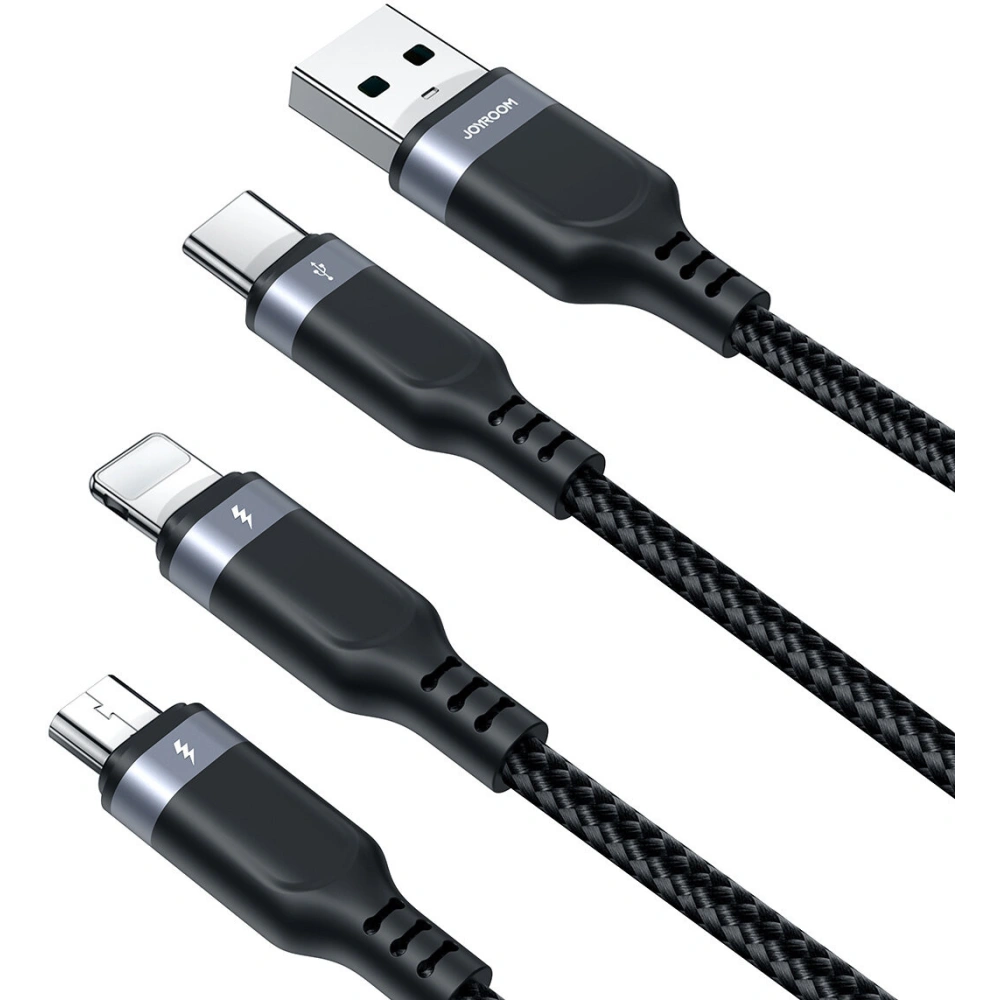 Hurtownia GSM - Kábel 3w1 Joyroom Multi-Use Series S-1T3018A18 USB-A / Lightning, USB-C, micro USB 30cm fekete - JYR787 - {ean13} - Hurt