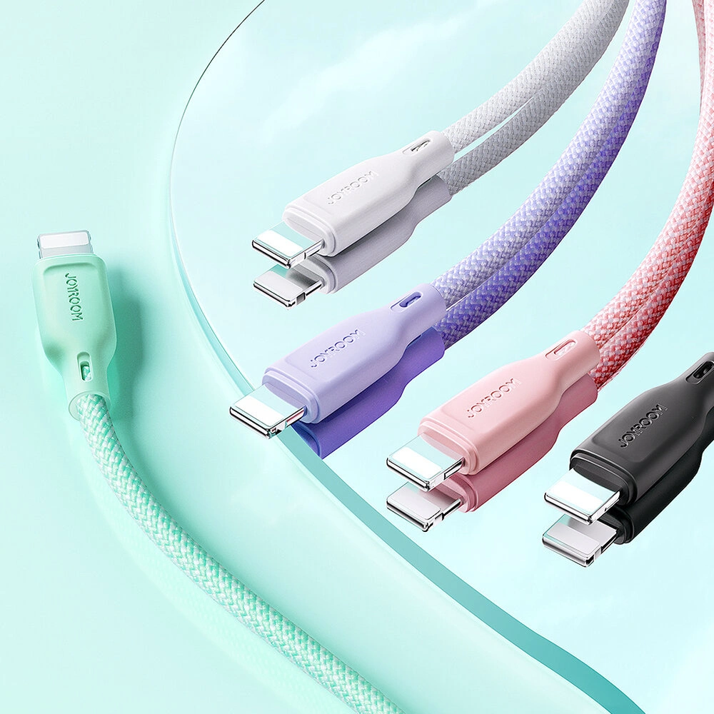 Hurtownia GSM - Kábel Joyroom Multi-Color Series SA34-AL3 USB-A / Lightning 3A 1m lila - JYR788 - {ean13} - Hurt