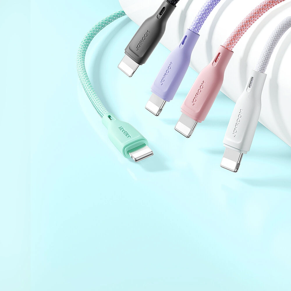 Hurtownia GSM - Kábel Joyroom Multi-Color Series SA34-AL3 USB-A / Lightning 3A 1m lila - JYR788 - {ean13} - Hurt
