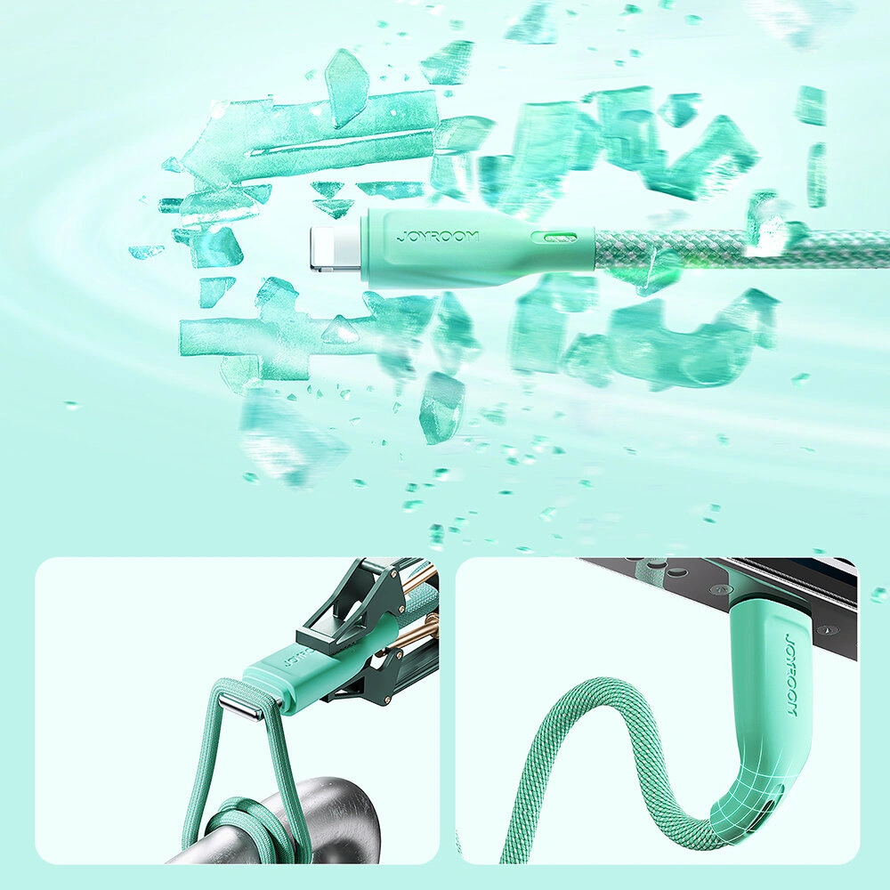Hurtownia GSM - Cablul Joyroom Multi-Color Series SA34-AL3 USB-A / Lightning 3A 1m verde - JYR789 - {ean13} - Hurt