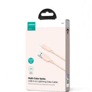 Hurtownia GSM - Kabel Joyroom Multi-Color Series SA34-AL3 USB-A / Lightning 3A 1m różowy - JYR792 - {ean13} - Hurt
