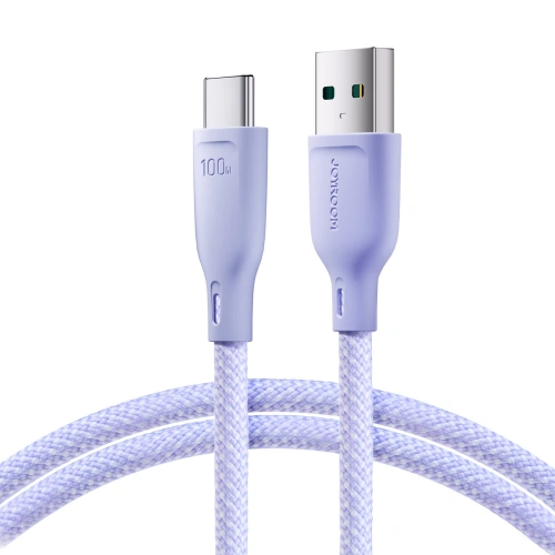 Kabel Joyroom Multi-Color Series SA34-AC6 USB-A / USB-C 100W 1m fioletowy