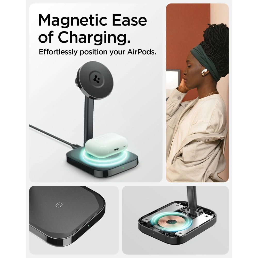Hurtownia GSM - Indukční nabíječka Spigen PF2100 ArcField MagFit Dual Wireless Charger Black + kabel USB-C 2m - SPN3180 - {ean13} - Hurt