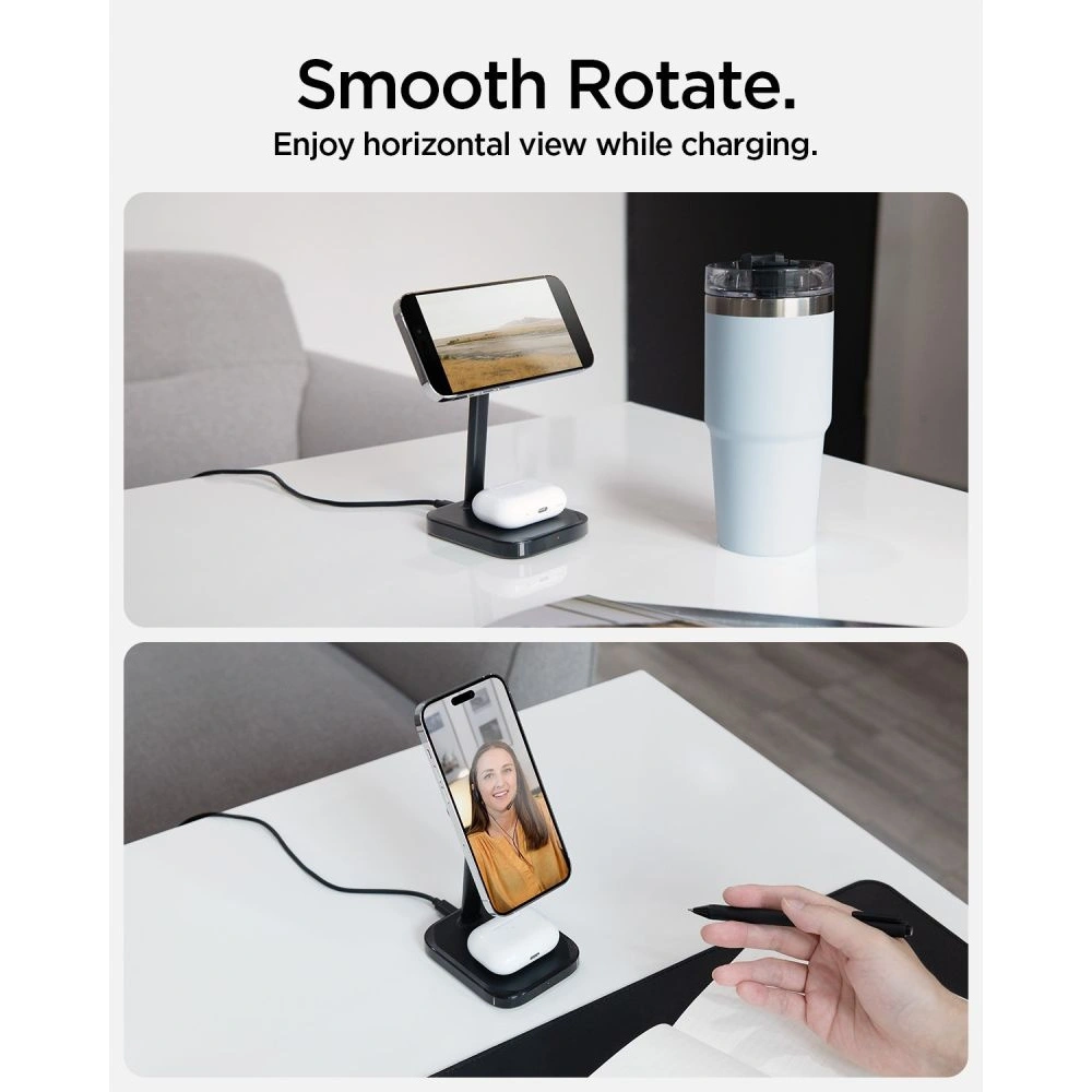 Hurtownia GSM - Indukční nabíječka Spigen PF2100 ArcField MagFit Dual Wireless Charger Black + kabel USB-C 2m - SPN3180 - {ean13} - Hurt