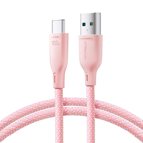 Kabel Joyroom Multi-Color Series SA34-AC6 USB-A / USB-C 100W 1m różowy