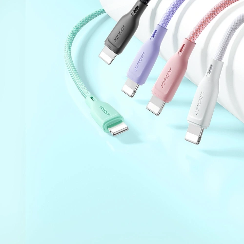 Kabel Joyroom Multi-Color Series SA34-AC6 USB-A / USB-C 100W 1m różowy