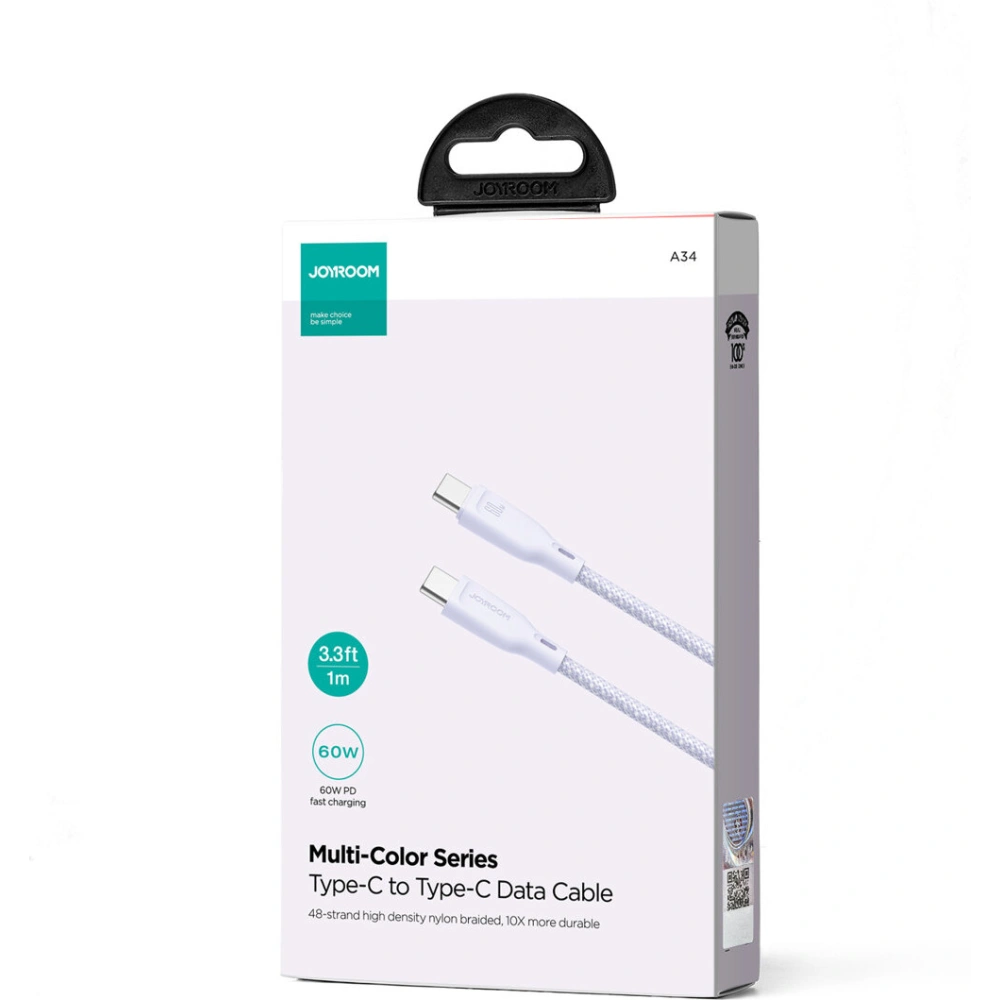 Hurtownia GSM - Cablul Joyroom Multi-Color Series SA34-CC3 USB-C / USB-C 60W 1m violet - JYR798 - {ean13} - Hurt