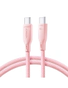 Cablul Joyroom Multi-Color Series SA34-CC3 USB-C / USB-C 60W 1m roz.
