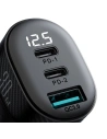 Hurtownia GSM - Încărcător auto cu display Joyroom JR-CCD04 2xUSB-C 1xUSB-A 30W negru - JYR813 - {ean13} - Hurt