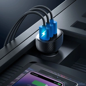 Hurtownia GSM - Autós töltő kijelzővel Joyroom JR-CCD03 3xUSB-A 3.4A fekete - JYR814 - {ean13} - Hurt
