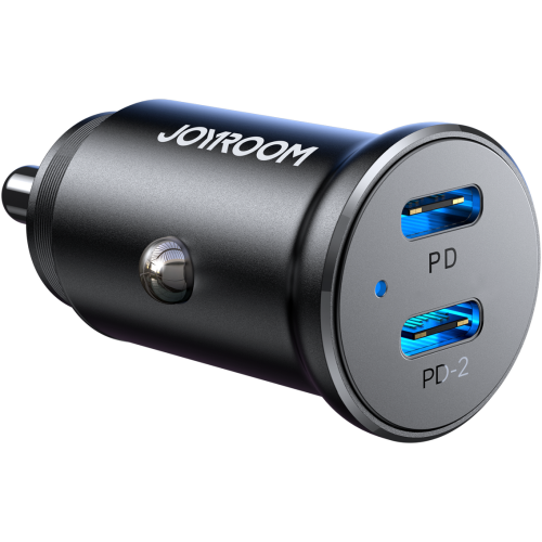 Joyroom Distributor - 6941237112071 - JYR815 - Joyroom car charger JR-CCN06 30W 2xUSB-C black - B2B homescreen