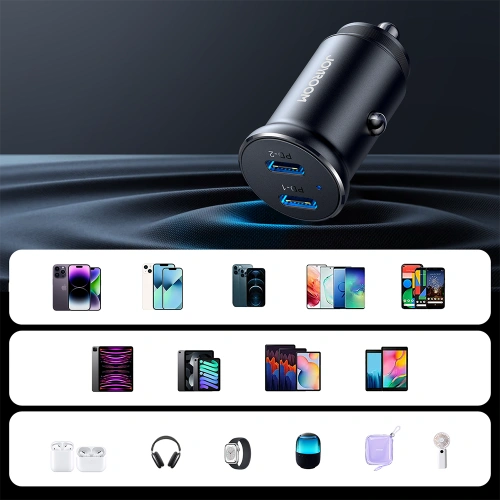 Ładowarka samochodowa Joyroom JR-CCN06 30W 2xUSB-C czarna