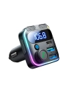 Transmițător FM Joyroom JR-CCB01 2xUSB-A USB-C 48W cu microfon dublu negru