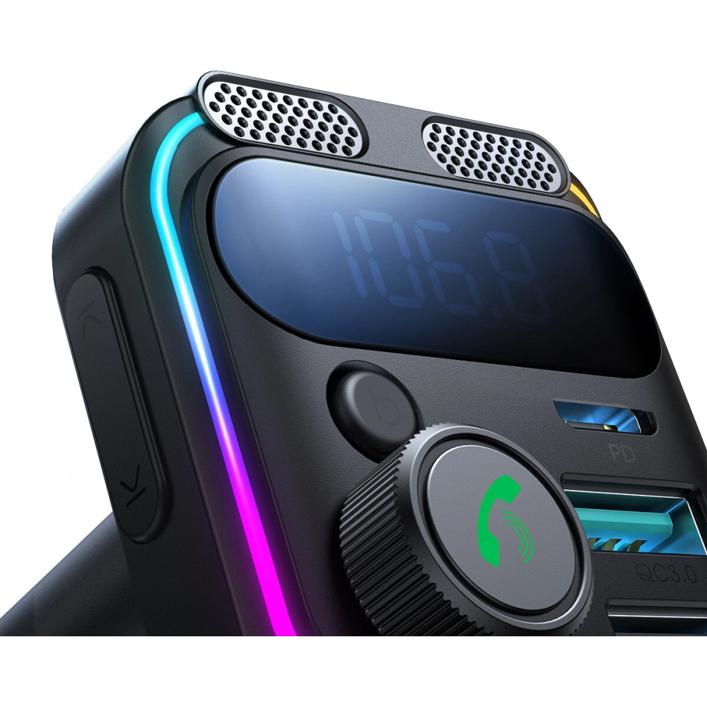 Hurtownia GSM - Transmiter FM Joyroom JR-CCB01 2xUSB-A USB-C 48W s dvojitým mikrofonem černý - JYR816 - {ean13} - Hurt