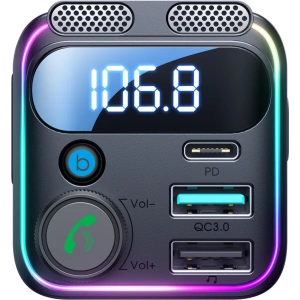 Hurtownia GSM - Transmiter FM Joyroom JR-CCB01 2xUSB-A USB-C 48W s dvojitým mikrofonem černý - JYR816 - {ean13} - Hurt
