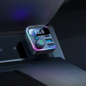 Wholesale Joyroom FM transmitter JR-CCB01 2xUSB-A USB-C 48W with dual microphone black - JYR816 - {ean13} - Hurt