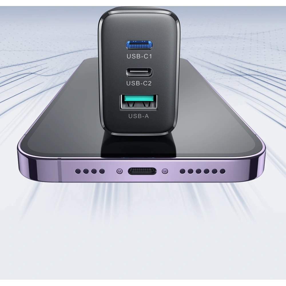 Hurtownia GSM - Hálózati töltő Joyroom JR-TCF10 2xUSB-C 1xUSB-A 32W fekete - JYR818 - {ean13} - Hurt