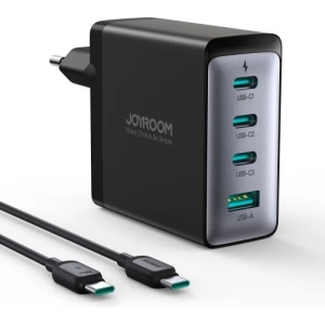 Hurtownia GSM - Síťová nabíječka Joyroom JR-TCG04EU 3xUSB-C 1xUSB-A + kabel USB-C / USB-C 100W 1.2m černá - JYR822 - {ean13} - Hurt