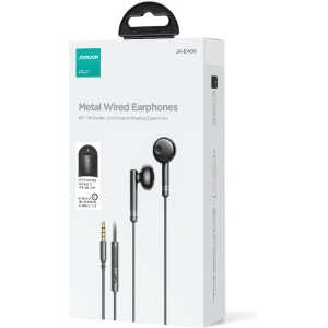 Hurtownia GSM - Sluchátka Joyroom Wired Series JR-EW06 jack 3.5mm tmavě šedé - JYR823 - {ean13} - Hurt
