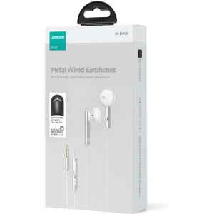 Hurtownia GSM - Sluchátka Joyroom Wired Series JR-EW06 jack 3.5mm stříbrno-bílé - JYR824 - {ean13} - Hurt