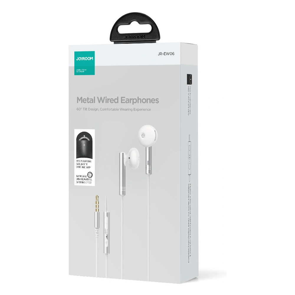 Hurtownia GSM - Kopfhörer Joyroom Wired Series JR-EW06 Klinke 3.5mm silber-weiß - JYR824 - {ean13} - Hurt