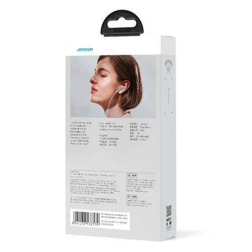 Słuchawki Joyroom Wired Series JR-EW06 jack 3.5mm srebrno-białe
