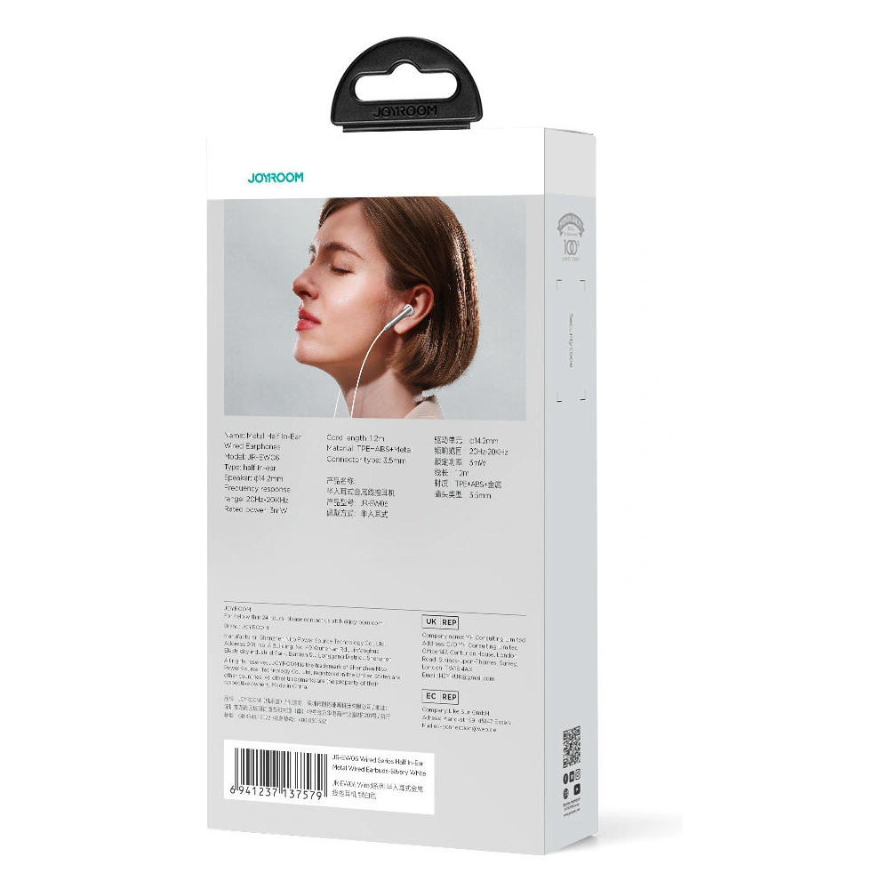 Hurtownia GSM - Kopfhörer Joyroom Wired Series JR-EW06 Klinke 3.5mm silber-weiß - JYR824 - {ean13} - Hurt