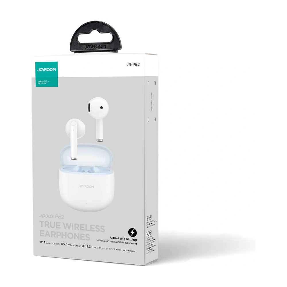 Hurtownia GSM - Căști wireless Joyroom Jpods Series JR-PB2 BT 5.3 TWS IPX4 albe - JYR831 - {ean13} - Hurt