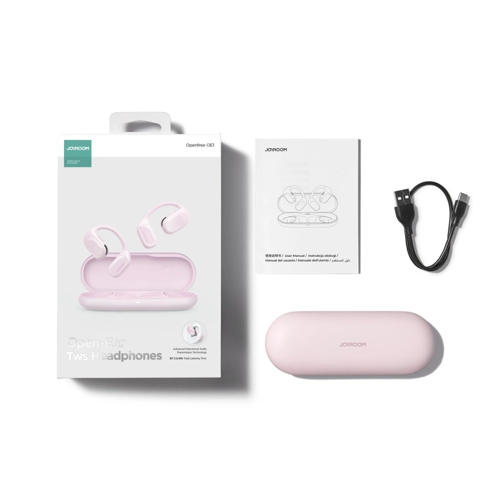 Hurtownia GSM - Căști wireless Joyroom Openfree JR-OE1 BT 5.3 roz pink - JYR838 - {ean13} - Hurt