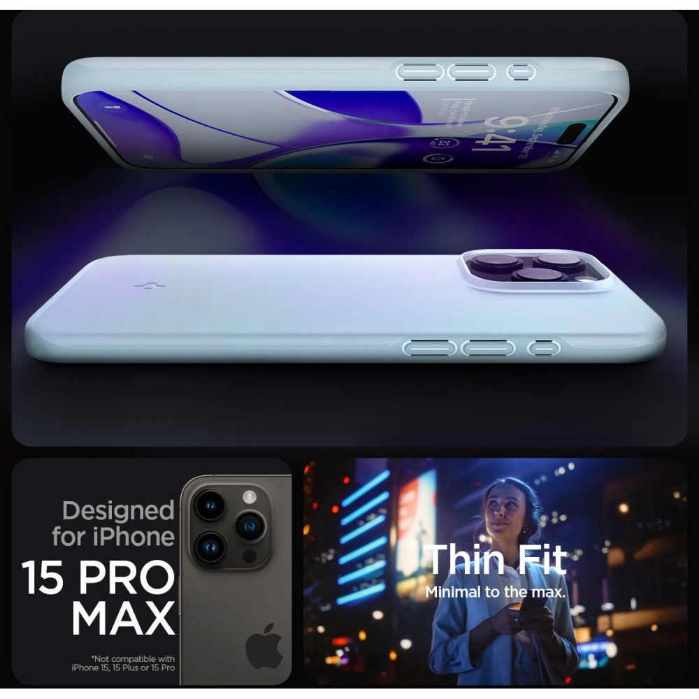 Wholesale Spigen Thin Fit Apple iPhone 15 Pro Max Mute Blue - SPN3182 - {ean13} - Hurt