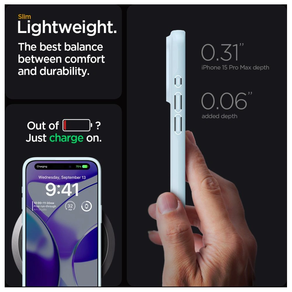 Wholesale Spigen Thin Fit Apple iPhone 15 Pro Max Mute Blue - SPN3182 - {ean13} - Hurt