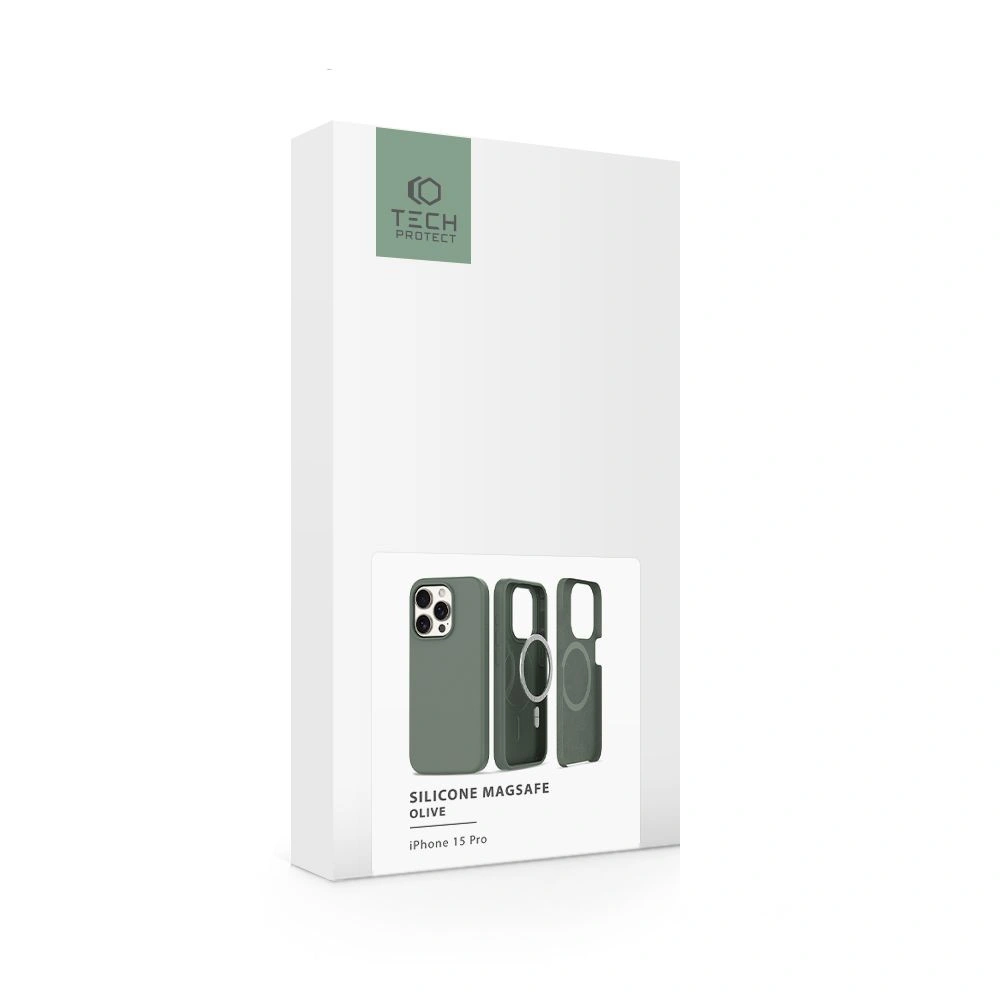 Hurtownia GSM - Etui Tech-Protect Silicone MagSafe Apple iPhone 15 Pro Olive - THP2398 - {ean13} - Hurt