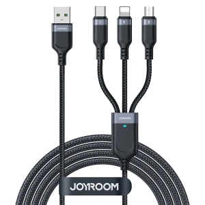 Hurtownia GSM - Kábel 3w1 Joyroom Multi-Use Series S-1T3018A18 USB-A / Lightning, USB-C, micro USB 1.2m - fekete - JYR842 - {ean13} - Hurt