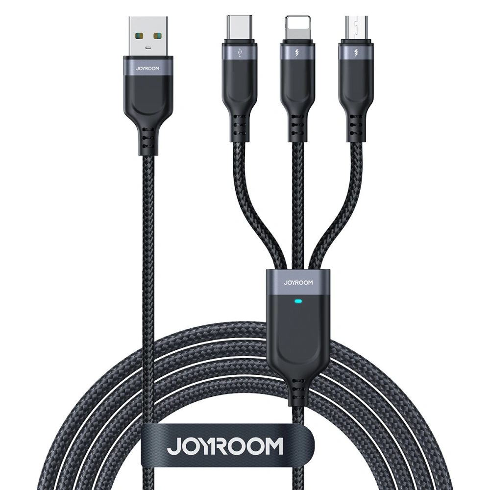 Hurtownia GSM - Kabel 3w1 Joyroom Multi-Use Series S-1T3018A18 USB-A / Lightning, USB-C, micro USB 1.2m - černý - JYR842 - {ean13} - Hurt