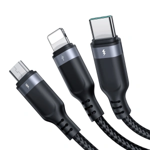 Hurtownia GSM - Kábel 3w1 Joyroom Multi-Use Series S-1T3018A18 USB-A / Lightning, USB-C, micro USB 1.2m - fekete - JYR842 - {ean13} - Hurt