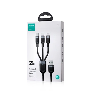 Hurtownia GSM - Kábel 3w1 Joyroom Multi-Use Series S-1T3018A18 USB-A / Lightning, USB-C, micro USB 1.2m - fekete - JYR842 - {ean13} - Hurt
