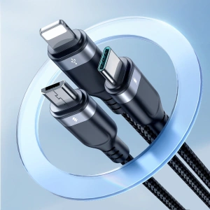 Hurtownia GSM - Kábel 3w1 Joyroom Multi-Use Series S-1T3018A18 USB-A / Lightning, USB-C, micro USB 1.2m - fekete - JYR842 - {ean13} - Hurt