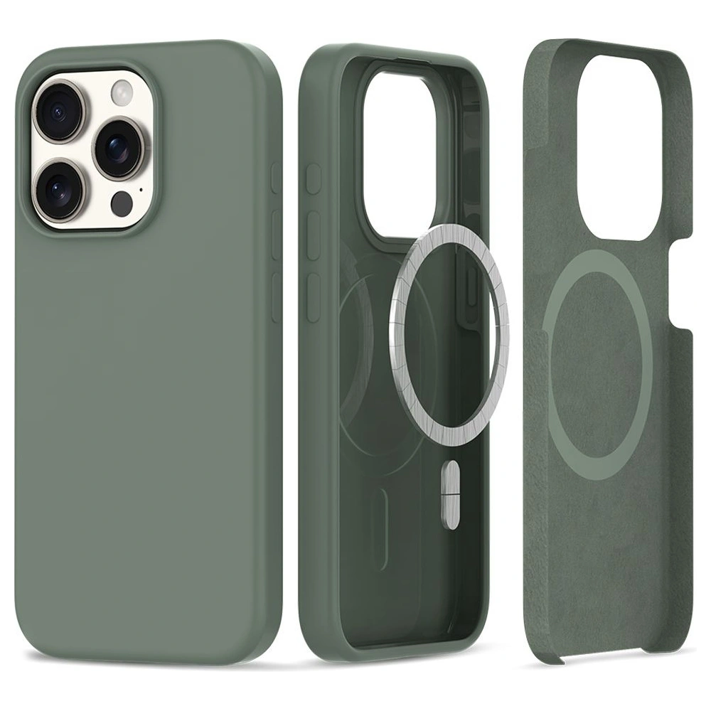 Hurtownia GSM - Etui Tech-Protect Silicone MagSafe Apple iPhone 15 Pro Max Olive - THP2408 - {ean13} - Hurt
