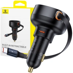 Hurtownia GSM - Auto nabíječka Baseus Enjoyment Pro s USB-C kabelem 60W (černá) - BSU4737 - {ean13} - Hurt