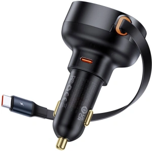 Hurtownia GSM - Auto nabíječka Baseus Enjoyment Pro s USB-C kabelem 60W (černá) - BSU4737 - {ean13} - Hurt