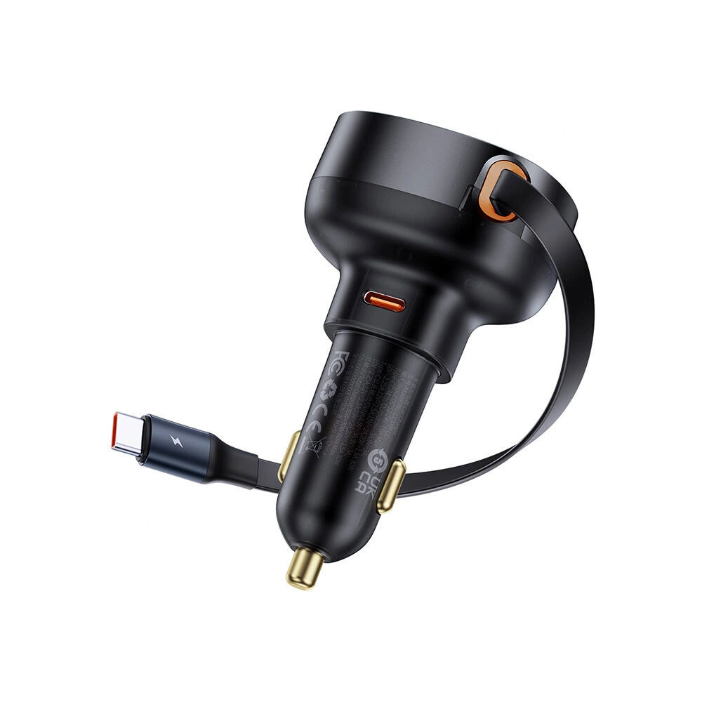 Hurtownia GSM - Autós töltő Baseus Enjoyment Pro USB-C kábellel 60W (fekete) - BSU4737 - {ean13} - Hurt