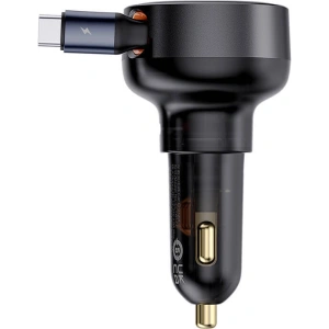 Hurtownia GSM - Auto nabíječka Baseus Enjoyment Pro s USB-C kabelem 60W (černá) - BSU4737 - {ean13} - Hurt
