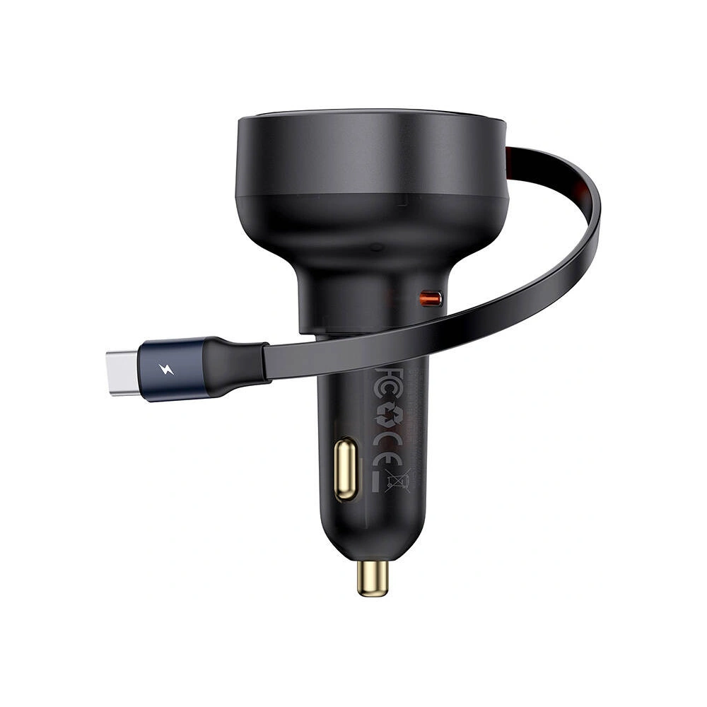 Hurtownia GSM - Autós töltő Baseus Enjoyment Pro USB-C kábellel 60W (fekete) - BSU4737 - {ean13} - Hurt