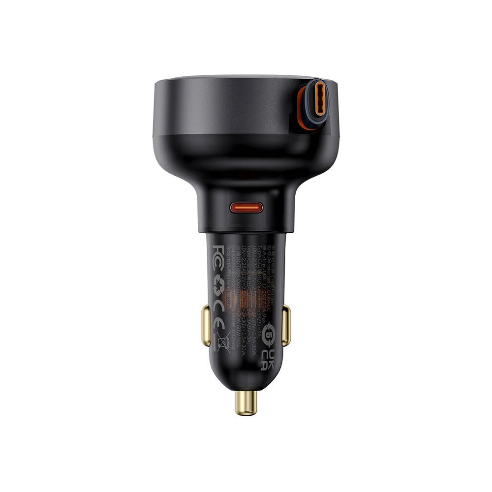 Hurtownia GSM - Autós töltő Baseus Enjoyment Pro USB-C kábellel 60W (fekete) - BSU4737 - {ean13} - Hurt