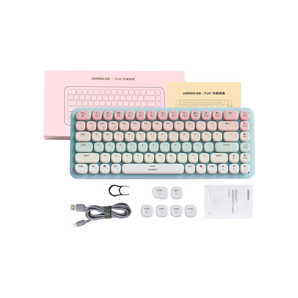 Hurtownia GSM - Tastatură mecanică wireless UGREEN KU101 BT (roz-albastră) - UGR1753 - {ean13} - Hurt