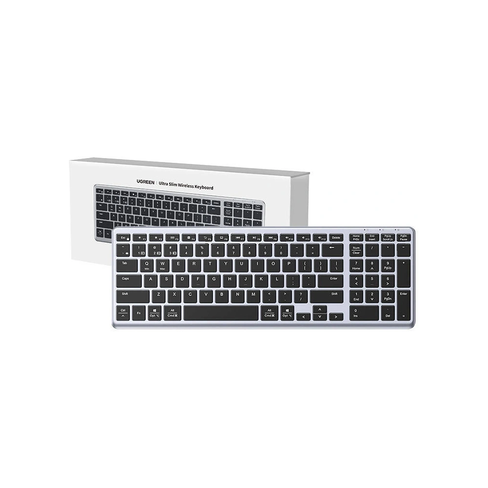 Hurtownia GSM - Kabellose Membran-Tastatur UGREEN KU005 2.4G+BT (silber-schwarz) - UGR1756 - {ean13} - Hurt