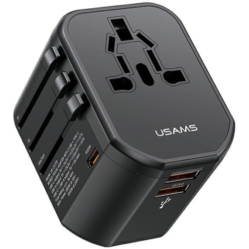 Usams Distributor - 6958444904641 - USA1008 - USAMS T59 power charger 4-in-1 US/AU/EU/UK travel adapter black - B2B homescreen